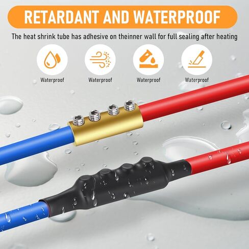 5 قطع من موصلات الأسلاك ذات 6 قياسات - مجموعة وصلات أسلاك قياس 6-10 مع أنبوب انكماش حراري، وطرف برغي 80 أمبير للبطارية وأسلاك الدائرة in Kuwait