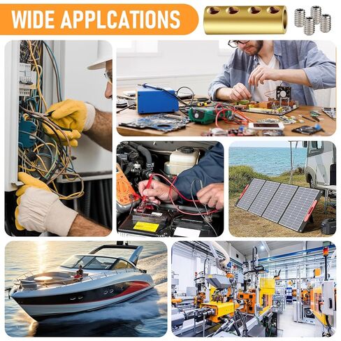 5 قطع من موصلات الأسلاك ذات 6 قياسات - مجموعة وصلات أسلاك قياس 6-10 مع أنبوب انكماش حراري، وطرف برغي 80 أمبير للبطارية وأسلاك الدائرة in Kuwait