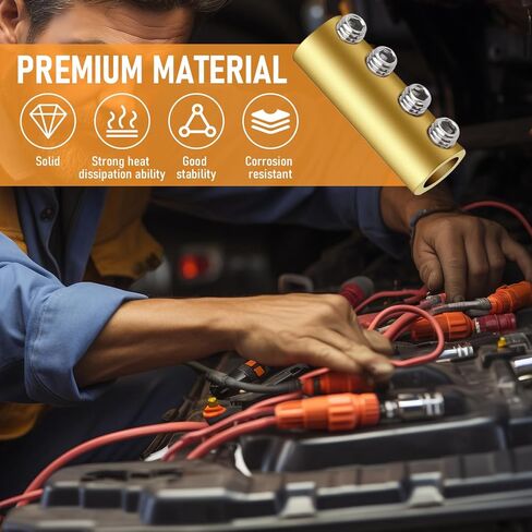5 قطع من موصلات الأسلاك ذات 6 قياسات - مجموعة وصلات أسلاك قياس 6-10 مع أنبوب انكماش حراري، وطرف برغي 80 أمبير للبطارية وأسلاك الدائرة in Kuwait