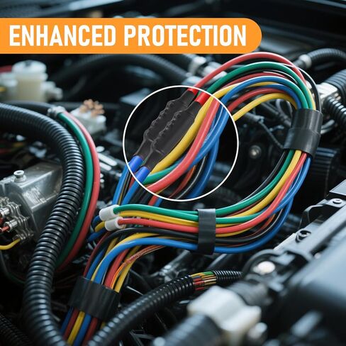 5 قطع من موصلات الأسلاك ذات 6 قياسات - مجموعة وصلات أسلاك قياس 6-10 مع أنبوب انكماش حراري، وطرف برغي 80 أمبير للبطارية وأسلاك الدائرة in Kuwait