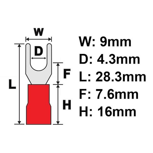 PAPUGA 25PCS 8 AWG (10 mm2) #8 / M4 (4 mm) Fork Spade Crimp Connector, PVC Insulated, 600V 62A, CE & RoHS Power Lug for Inverter Solar & Marine Wiring, Battery & Power Wiring in Saudi Arabia