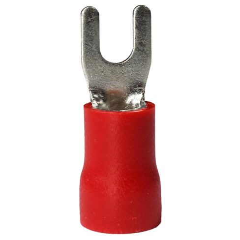 PAPUGA 25PCS 8 AWG (10 mm2) #8 / M4 (4 mm) Fork Spade Crimp Connector, PVC Insulated, 600V 62A, CE & RoHS Power Lug for Inverter Solar & Marine Wiring, Battery & Power Wiring in Saudi Arabia