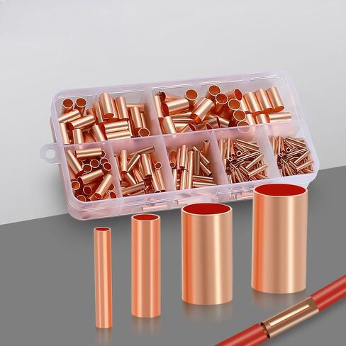 250pcs Wire Terminal connectors 7Size Electrical Butt Connector Copper Tube Connector Kits with Heat Shrink Tubing Wire Ferrules Kits in Saudi Arabia