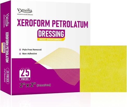 Xeroform Petrolatum Dressing,Non-Adherent Gauze Pads, Soft Gauze for Wound Care Burns, Lacerations, Skin Grafts & Surgical Incisions (1 x 8 inches(Pack of 50) in Saudi Arabia