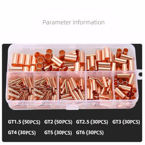 250pcs Wire Terminal connectors 7Size Electrical Butt Connector Copper Tube Connector Kits with Heat Shrink Tubing Wire Ferrules Kits in Saudi Arabia