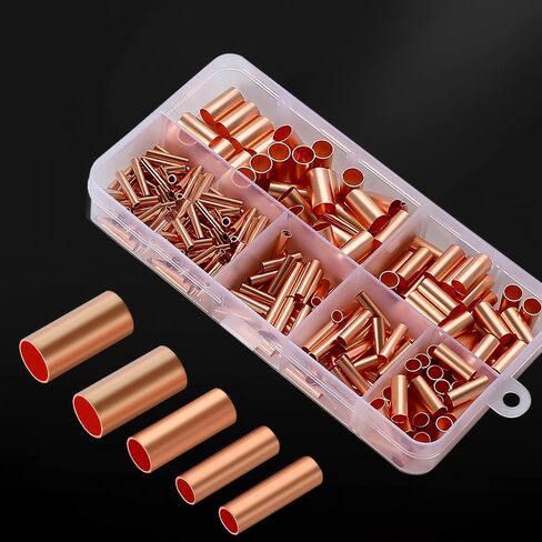 250pcs Wire Terminal connectors 7Size Electrical Butt Connector Copper Tube Connector Kits with Heat Shrink Tubing Wire Ferrules Kits in Saudi Arabia