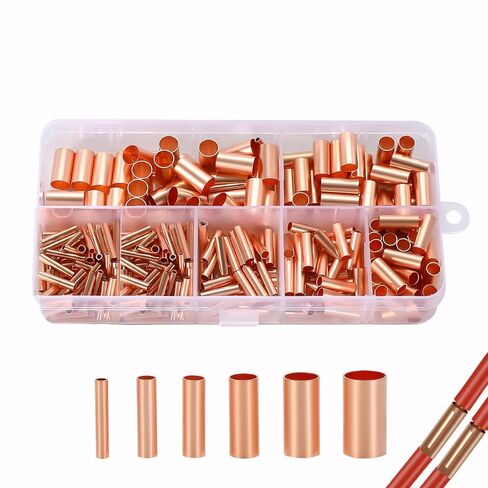 250pcs Wire Terminal connectors 7Size Electrical Butt Connector Copper Tube Connector Kits with Heat Shrink Tubing Wire Ferrules Kits in Saudi Arabia