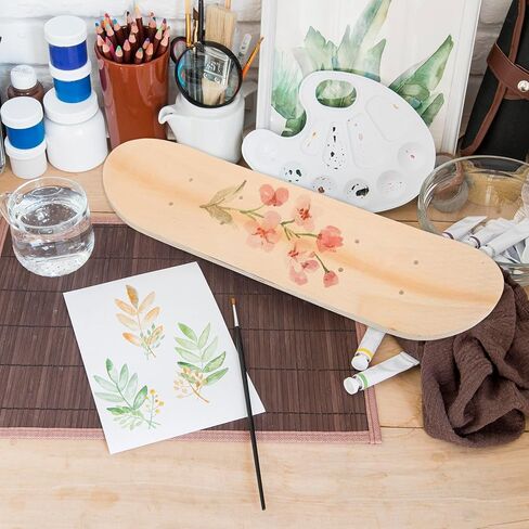 NOLITOY Blank Skateboard Deck 7-Ply Maple Wood Unfinished Skateboard Deck for Kids DIY Painting Toy, Replacement with Pre-Punched Holes for Easy Wheel Installation in Saudi Arabia