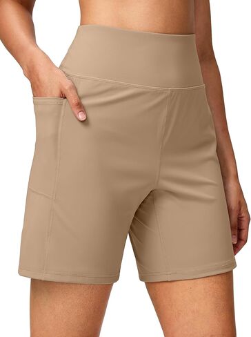 G Gradual Women's 7'' Athletic Long Shorts with Pockets High Waisted Stretch Bermuda Shorts for Women Walking Workout Casual in Saudi Arabia