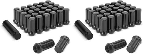 DYNOFIT 14mmx1.5 Wheel Lug Nuts, 24x Silver 7 Spline Conical/Cone Bulge Seat Closed End M14x1.5 Lug Nuts with 2 Socket Keys for Chevy GMC Cadillac Lincoln SAAB Saturn 6 Lug Aftermarket Wheels in Saudi Arabia