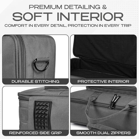 Pedalboard Bag for Guitar Pedal Board - Fits Boss ME-80 / GT-100 / ME-90 - Fleece Lined 23.6 x 11.4 x 3.5 Inch Carry Case - Grey in Saudi Arabia