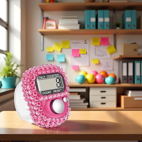 عداد عداد الإصبع الإلكتروني باللون الوردي، عداد عداد رقمي محمول مريح، عداد تالي رقمي مع شاشة LCD، عداد يدوي محمول للرياضة والجولف والعد in Kuwait