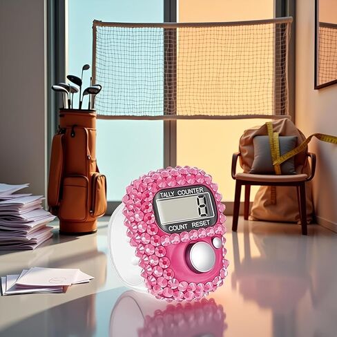 عداد عداد الإصبع الإلكتروني باللون الوردي، عداد عداد رقمي محمول مريح، عداد تالي رقمي مع شاشة LCD، عداد يدوي محمول للرياضة والجولف والعد in Kuwait