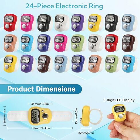 Electronic Finger Counter 24 Pack Handheld Tally Counter Bulk 5 Digit Number Count Clicker,12 Colors Counting Numbers for Coaching, for Coaching, Fishing, Golf, School Stadium Events in Saudi Arabia