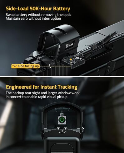 CVLIFE BearMight 5000G Shockproof Auto-Brightness Green Dot Sight for RMS RMSc, 36MOA Circle & 2MOA Green Dot with Hood, Motion Awake Reflex Sight for Compact Pistol, Adapter for MOS/RMR/Picatinny in Saudi Arabia