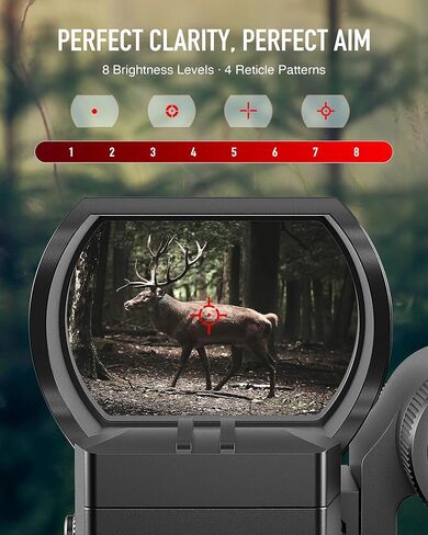 HIRAM Reflex Sight Laser Combo, 2 MOA Red Dot Sight with Green Laser 4 Reticle Patterns 8 Brightness Settings for 20 mm Picatinny Weaver Rails, Tactical Optics for Rifle Pistol Airsoft in Kuwait