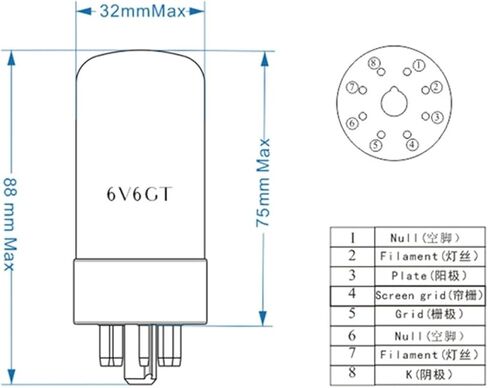 6V6GT/6P6P Tube Matching Tube to Replace 6V6 Power Amplifier Accessories in Kuwait