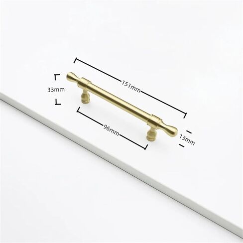 أثاث نحاسي صلب درج خزانة نحاسي على شكل حرف T مقبض خزانة الأجهزة 1 قطعة (Brass-C96mm) in Kuwait