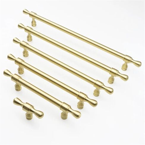 أثاث نحاسي صلب درج خزانة نحاسي على شكل حرف T مقبض خزانة الأجهزة 1 قطعة (Brass-C96mm) in Kuwait