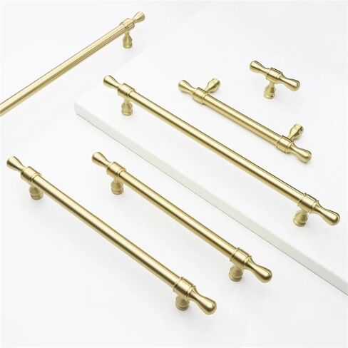 أثاث نحاسي صلب درج خزانة نحاسي على شكل حرف T مقبض خزانة الأجهزة 1 قطعة (Brass-C96mm) in Kuwait