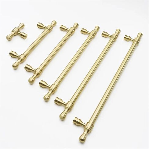 أثاث نحاسي صلب درج خزانة نحاسي على شكل حرف T مقبض خزانة الأجهزة 1 قطعة (Brass-C96mm) in Kuwait