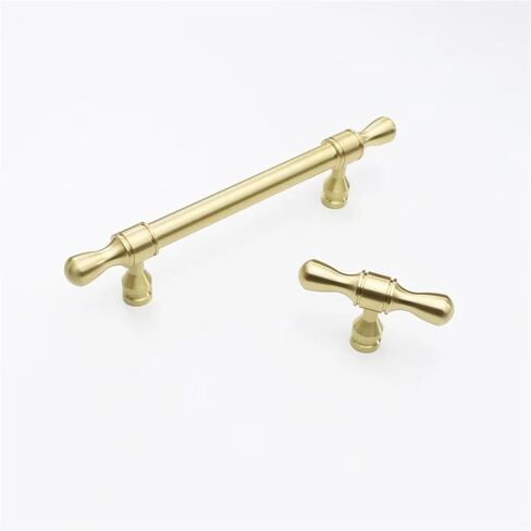 أثاث نحاسي صلب درج خزانة نحاسي على شكل حرف T مقبض خزانة الأجهزة 1 قطعة (Brass-C96mm) in Kuwait