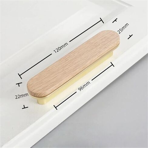 مقابض أثاث خشبي، مقبض باب من الخشب الصلب، خزانة بأدراج وخزانة 1 قطعة (Copper-Oak-C96mm) in Kuwait