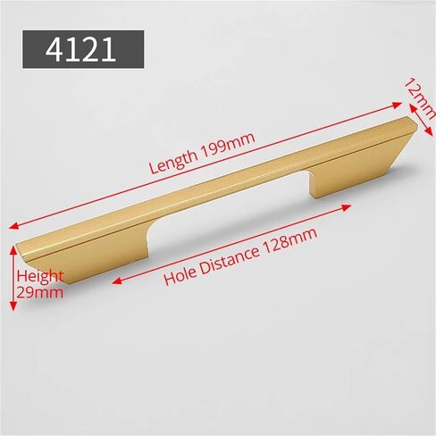 مقبض المطبخ الأسود باب من سبائك الألومنيوم يسحب خزانة خزانة الأثاث الأجهزة 1 قطعة (الذهب 128 مللي متر) in Kuwait