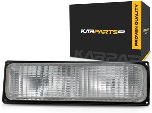 For 1988-1989 Chevy C1500 Pair Park/Signal Lights Driver and Passenger Side UnitC/K; w/quad sealed beam headlamps; w/silver trim GM2520103 GM2521103 - replaces 5974335 5974336 in Kuwait