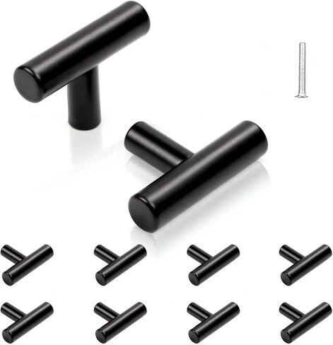 Single Hole Cabinet Handles Brushed Brass Cupboard Drawer Dresser Kitchen Doors Overall Length 2 in 10Pcs(Silver) in Saudi Arabia