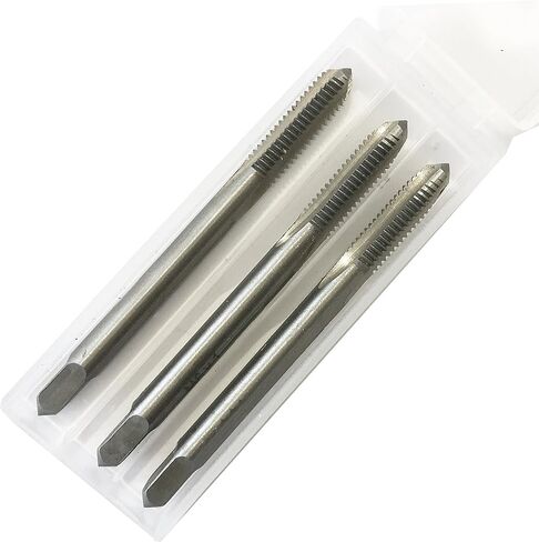 Swordfish 8038 - Metric Alloy Steel Hand Threading Tap Set of 3 pcs Bottoming Plug Taper Uncoated Finish Square End M8x1.25 in Saudi Arabia