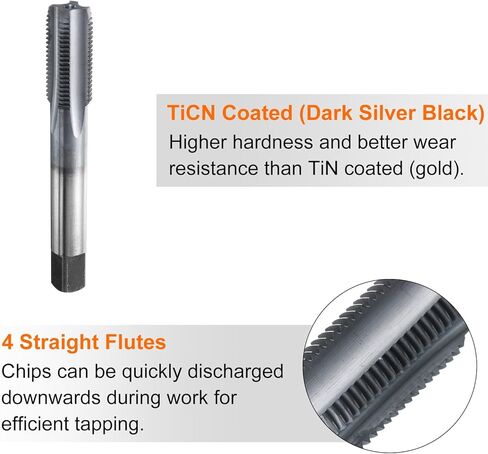 HARFINGTON M15x1.5 Metric Thread Tap 6542 Cobalt High-Speed Steel TiCN Coated Plug Tap Right Hand Straight Flutes Screw Threading Hand Tap in Saudi Arabia