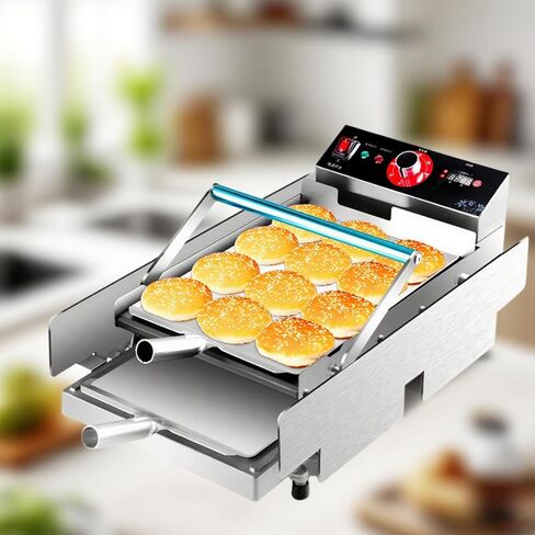 Double-layer Hamburger Bun Toaster. Stainless Steel, Non-stick, Temperature Controlled, Timer-controlled Hamburger Bun Toaster in Saudi Arabia