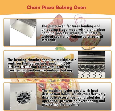 Commercial Countertop Pizza Oven Pizza Baking Oven 18" Belt Reversible Conveyor for Restaurant 220V 3PH 9KW in Kuwait