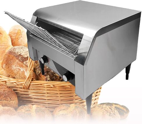 Commercial Stainless Steel Conveyor Toaster with 7-Gear Temperature Control - Professional Flat Toaster Oven for Catering in Saudi Arabia
