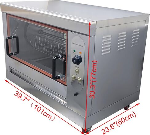 Chicken Rotisserie Machine Electric Chicken Duck Rotisserie Oven,Stainless Steel Rotary Chicken Roaster Machine with 50-300°C Adjustable Temperature 6KW 220V/ 60HZ in Kuwait