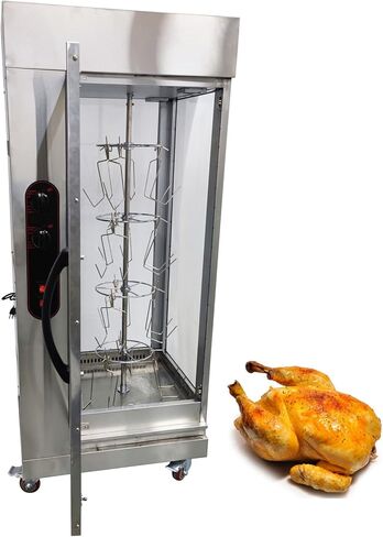 Gas Chicken Rotisserie Machine Commercial Chicken Duck Rotisserie Oven,Stainless Steel Rotary Chicken Roaster Machine with Adjustable Temperature 7.5KW 110V/ 60HZ in Kuwait