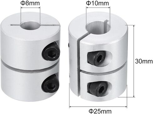 Toolparts And Accessories 2pcs Shaft Coupling 8mm To 10mm Aluminium Single Split Clamping Coupling Coupler (#CN#130824-10196) in Kuwait