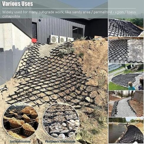 2 Inch High Gravel Paving Stabilizer Foldable Ground Grid for Driveways Slopes Gardens (4x9m 13x30ft) Eco Friendly Solution in Kuwait