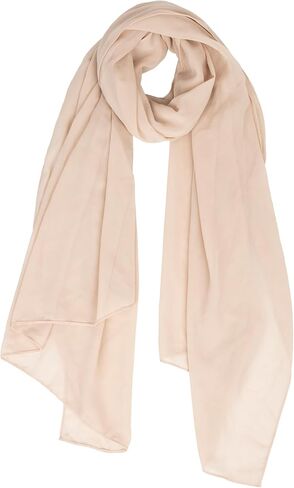 Women Lightweight Chiffon Scarf Breathable Solid Color Long Fashion Scarves Sun-proof Shawls Wrap in Kuwait