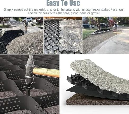 High Honeycomb Pavers Foldable and Permeable Stabilizers for Driveways Parking and Landscaping (1x7m 3.3x23ft) in Kuwait