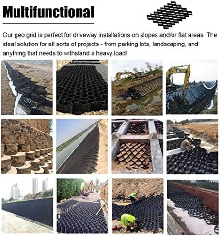 Honeycomb Driveway Stabilizer Grid 4" Thick Ground Grid for Gravel & Soil Paving Solution for Sloped & Flat S (2m X 2m 6.5ft X 6.5ft) in Kuwait