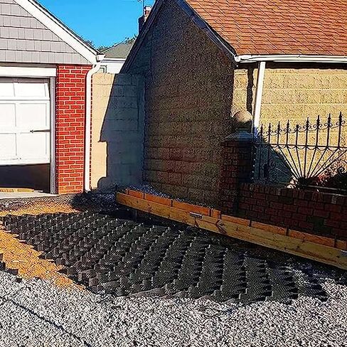 Honeycomb Paving Grate for Garden Pathways Gravel Grid System Foldable Base Kit Permeable Pavers for Hill Stabilization (Size: 2x4M 6.6x13.1FT) in Kuwait