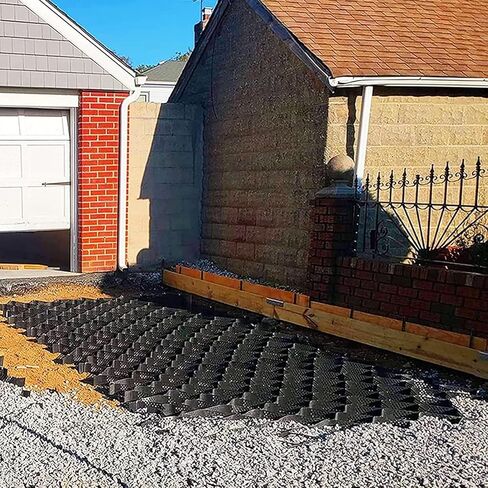 Honeycomb Paving Grate for Garden Pathways Gravel Grid System Foldable Base Kit Permeable Pavers for Hill Stabilization (Size: 2x4M 6.6x13.1FT) in Kuwait