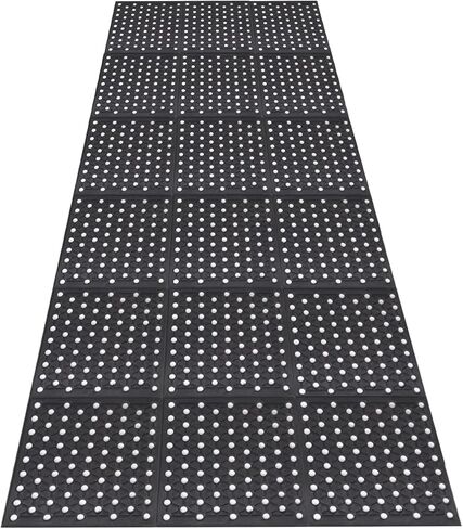 82.6"x35.4" Commercial Rubber Drainage Mat Anti-Fatigue Rubber Mat Roll Heavy Duty Kitchen Non-Slip Floor Matting with Holes for Restaurant Bathroom Bar Outdoor Garden Wet Area in Kuwait