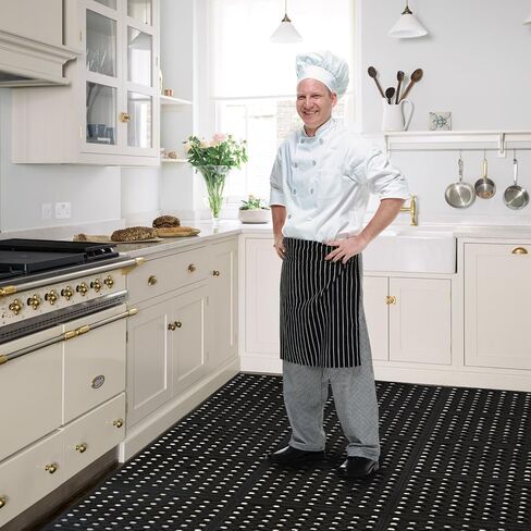 82.6"x35.4" Commercial Rubber Drainage Mat Anti-Fatigue Rubber Mat Roll Heavy Duty Kitchen Non-Slip Floor Matting with Holes for Restaurant Bathroom Bar Outdoor Garden Wet Area in Kuwait