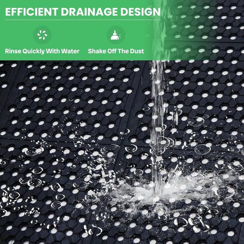 82.6"x35.4" Commercial Rubber Drainage Mat Anti-Fatigue Rubber Mat Roll Heavy Duty Kitchen Non-Slip Floor Matting with Holes for Restaurant Bathroom Bar Outdoor Garden Wet Area in Kuwait