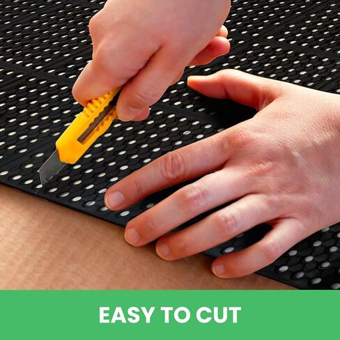 82.6"x35.4" Commercial Rubber Drainage Mat Anti-Fatigue Rubber Mat Roll Heavy Duty Kitchen Non-Slip Floor Matting with Holes for Restaurant Bathroom Bar Outdoor Garden Wet Area in Kuwait