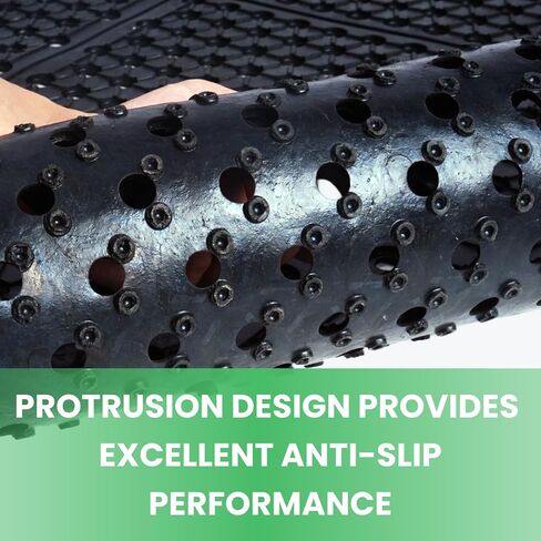 82.6"x35.4" Commercial Rubber Drainage Mat Anti-Fatigue Rubber Mat Roll Heavy Duty Kitchen Non-Slip Floor Matting with Holes for Restaurant Bathroom Bar Outdoor Garden Wet Area in Kuwait