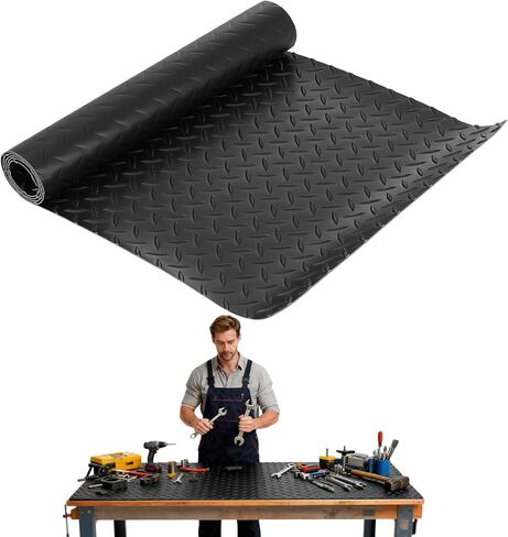 Work Bench Pad Mat, Top PVC Workbench Mat with Non-Slip Texture, 48" x 17" Scratch Stain Resistant Surface Protects Work Bench Tabletop Countertop for Woodworking Crafting Tool Protection in Kuwait